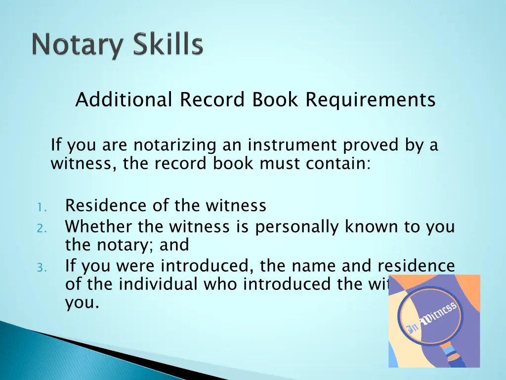 additional record book requirements