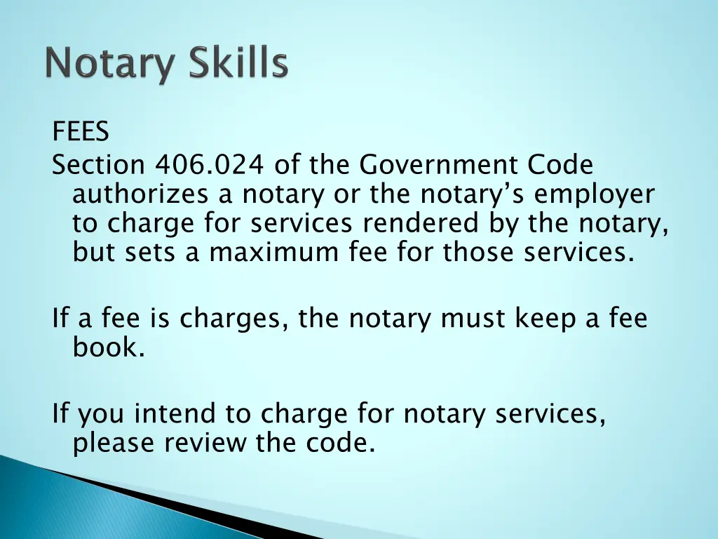 fees section 406 024 of the government code