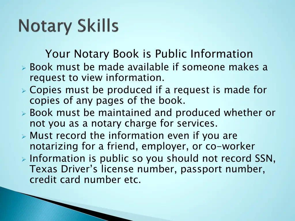 your notary book is public information book must