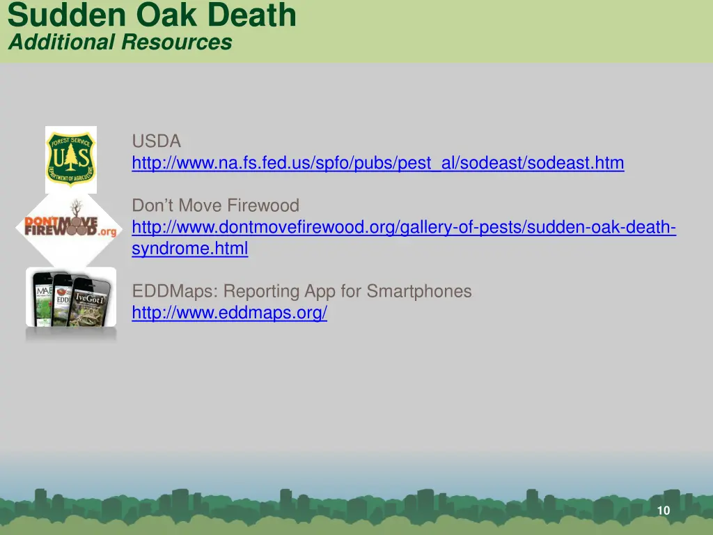 sudden oak death additional resources