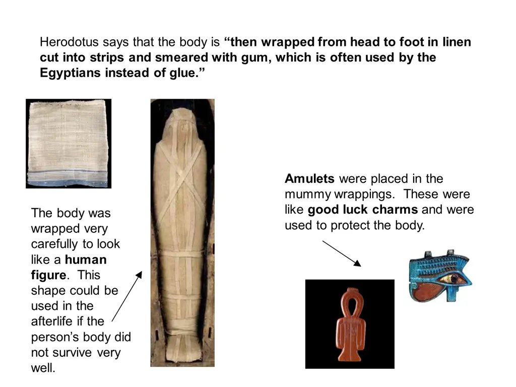 herodotus says that the body is then wrapped from