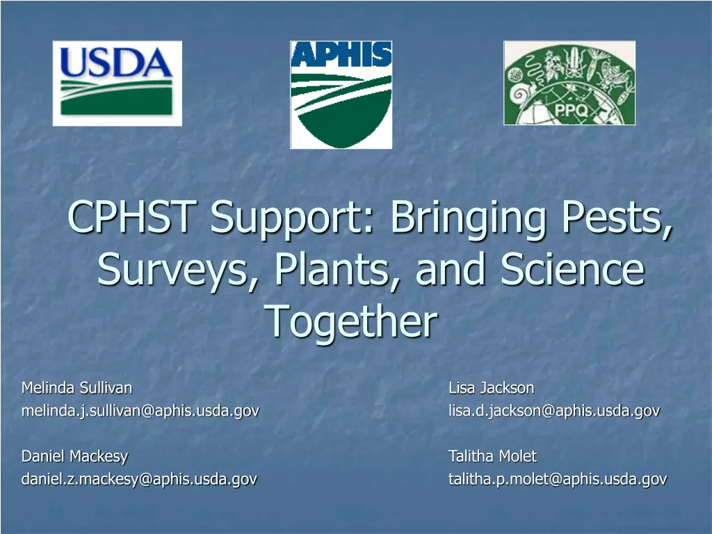 cphst support bringing pests surveys plants