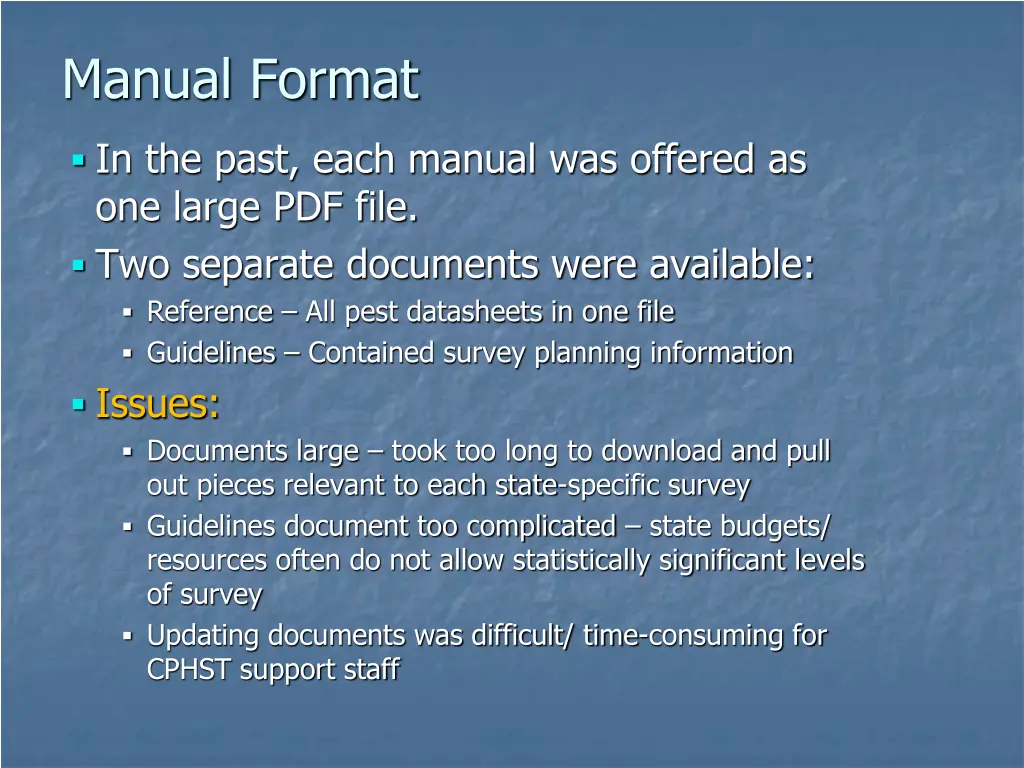 manual format
