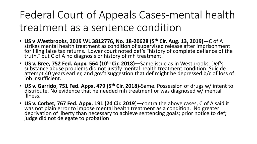 federal court of appeals cases mental health