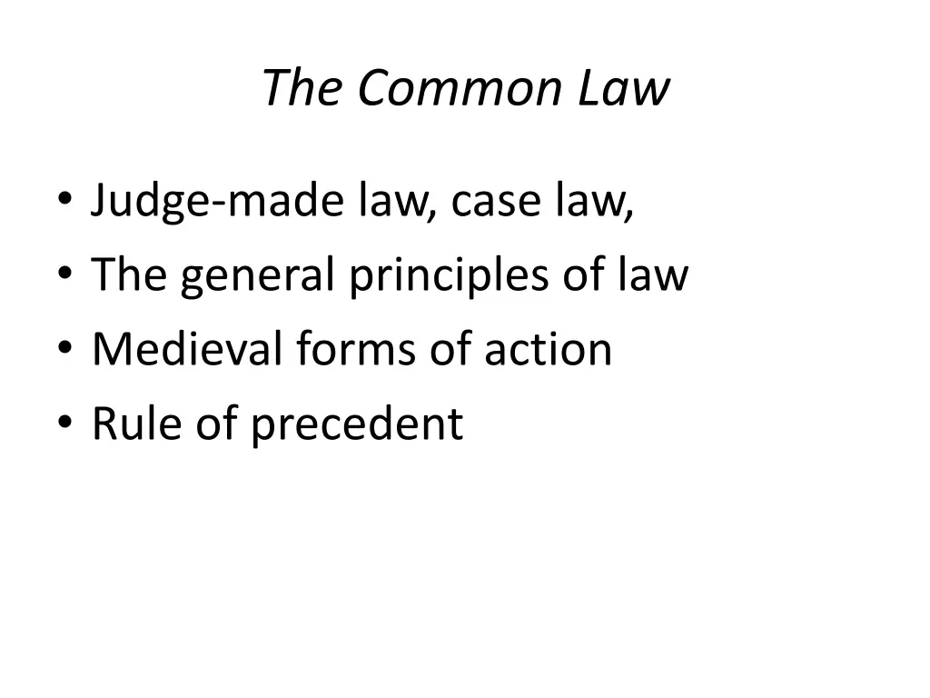 the common law 1
