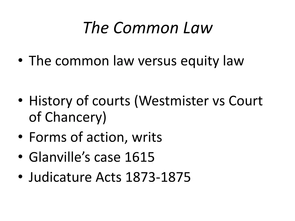 the common law 2