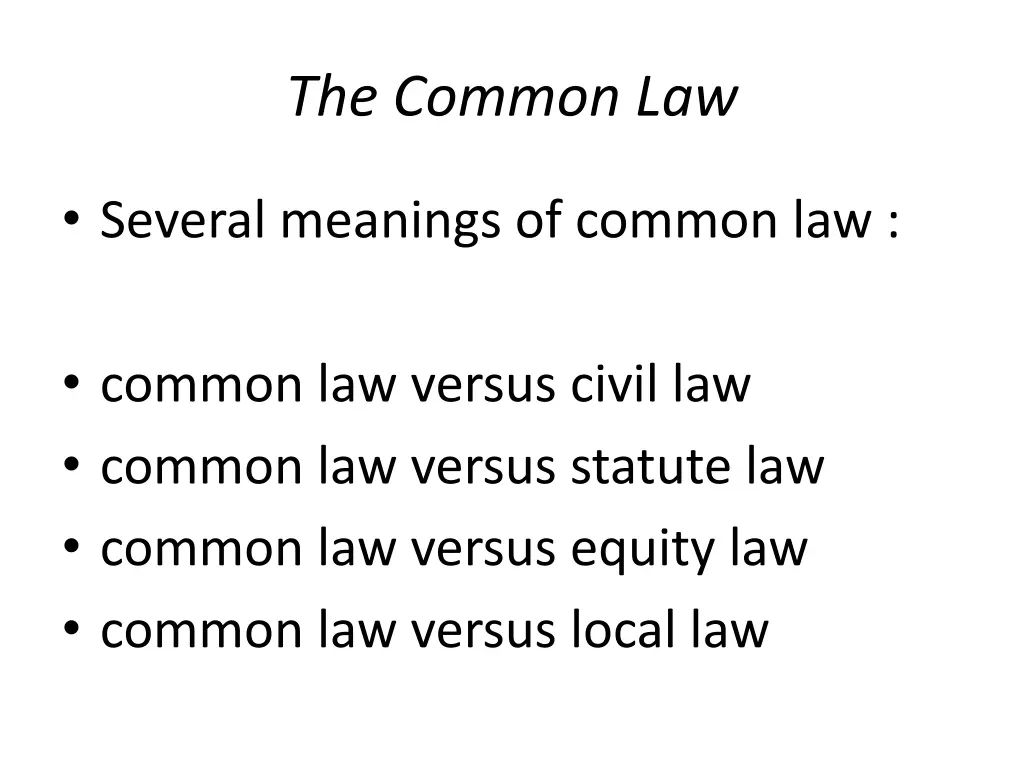the common law