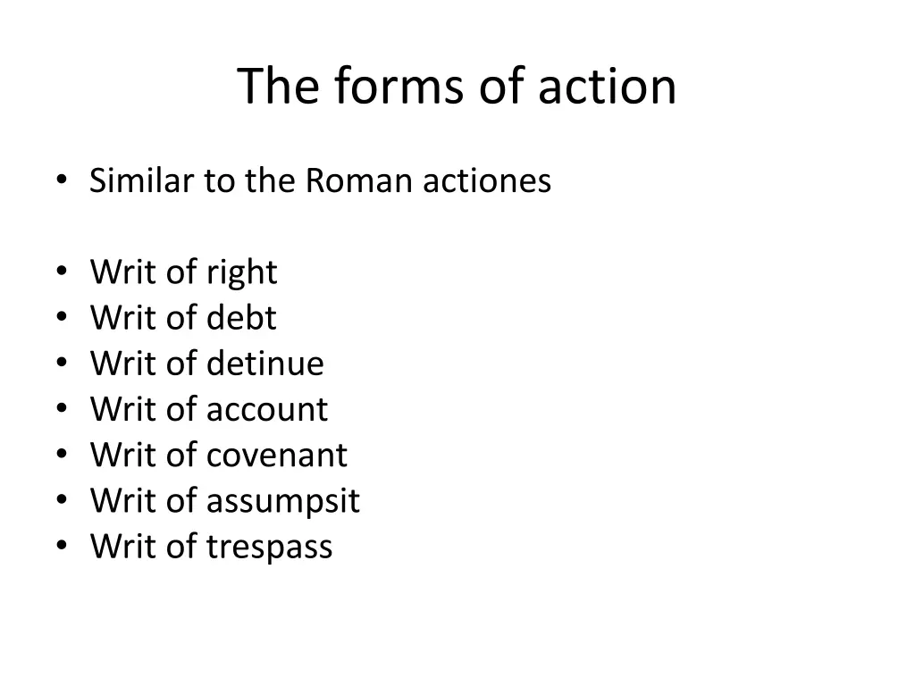 the forms of action