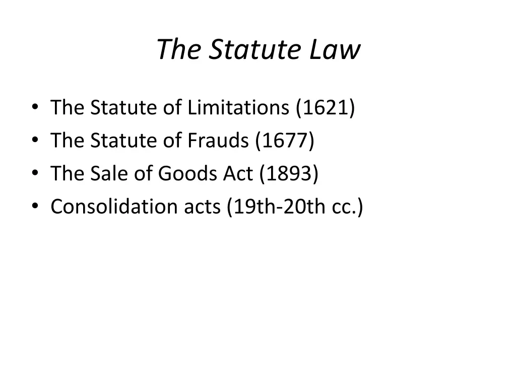 the statute law 2