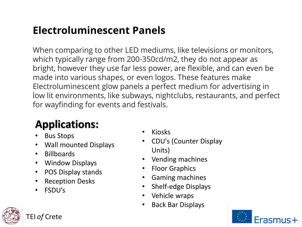 electroluminescent panels 2