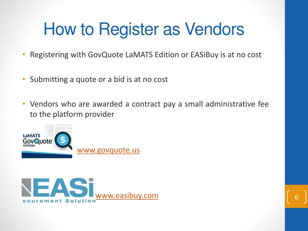 how to register as vendors