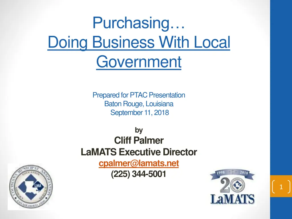 purchasing doing business with local government