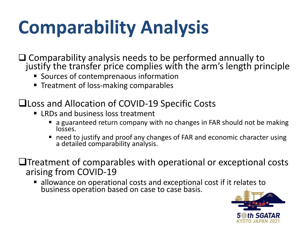 comparability analysis