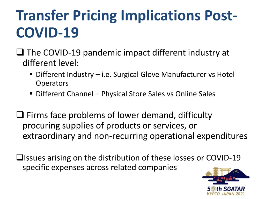 transfer pricing implications post covid 19