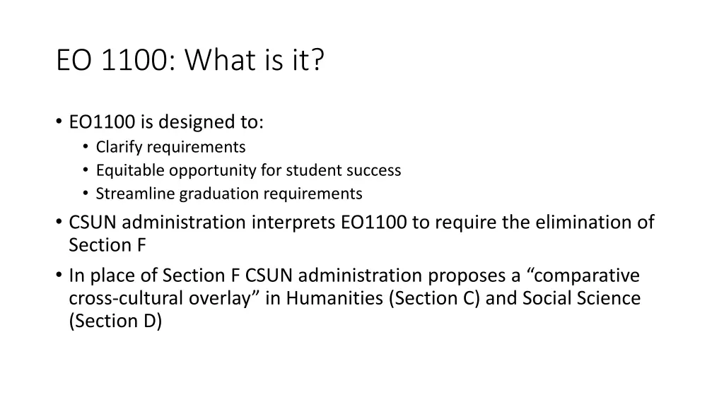 eo 1100 what is it