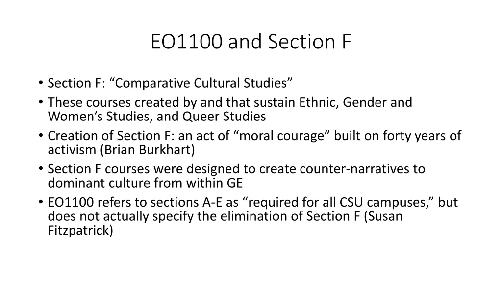 eo1100 and section f