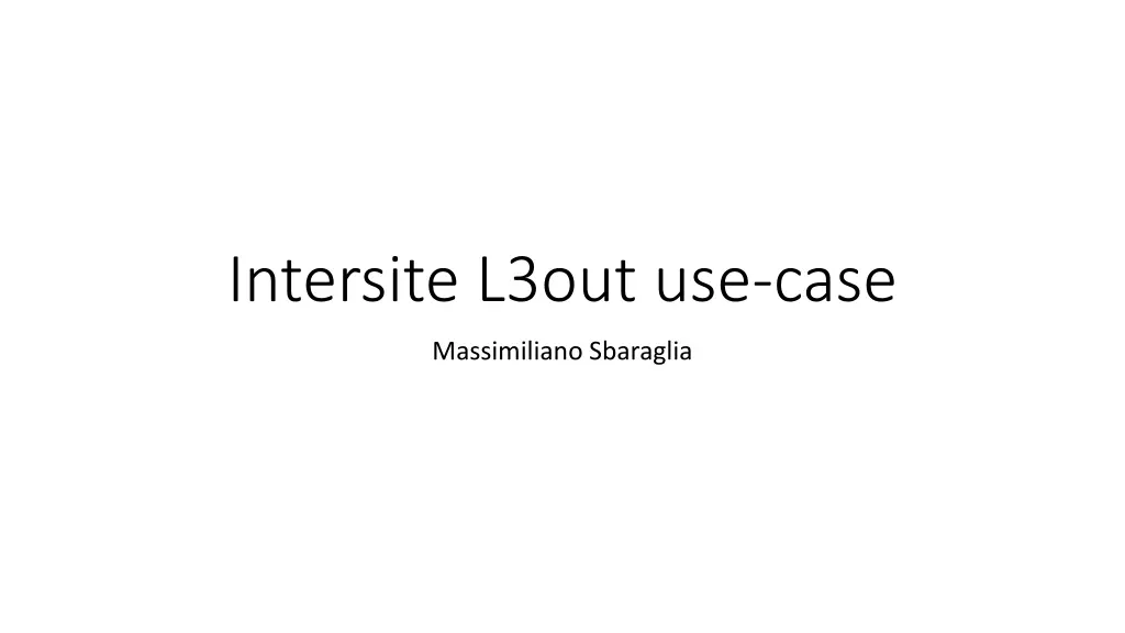 intersite l3out use case