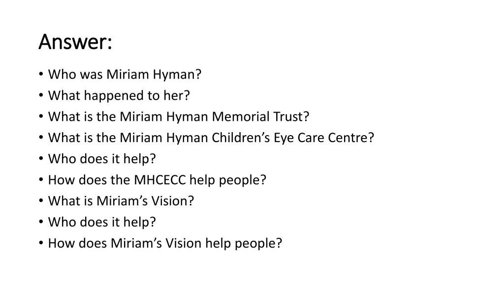 answer answer