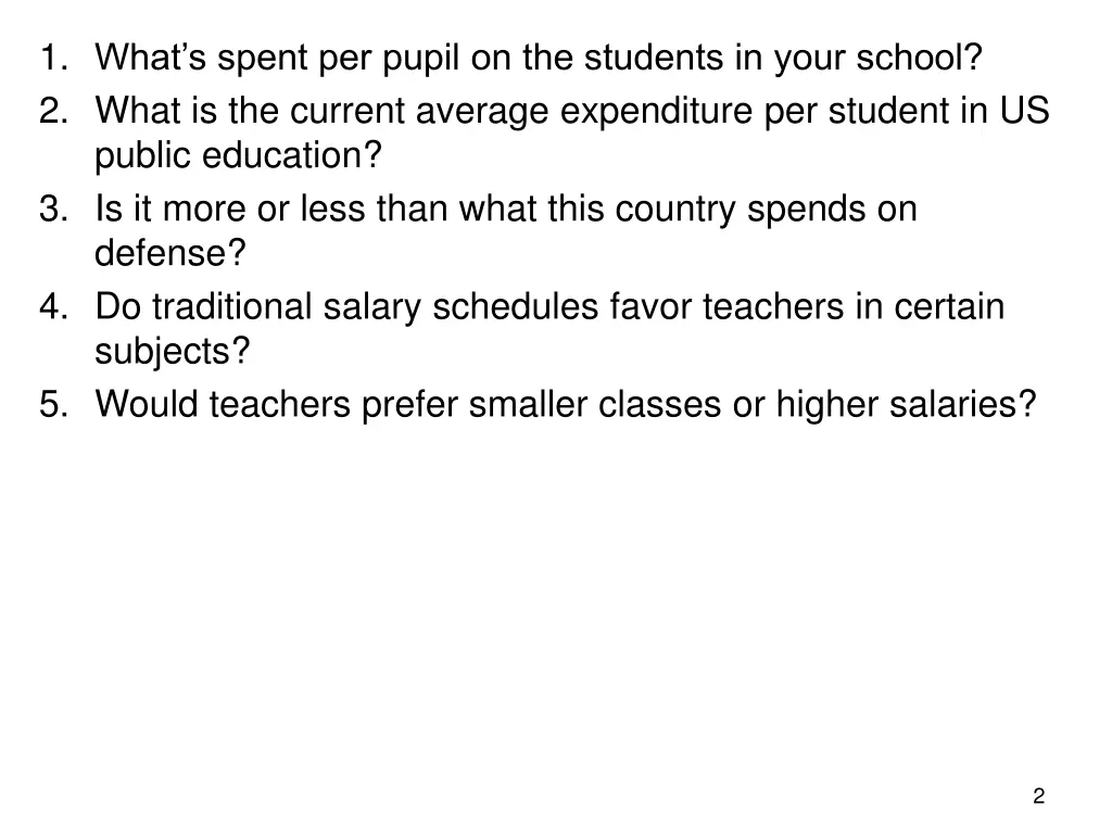 1 what s spent per pupil on the students in your