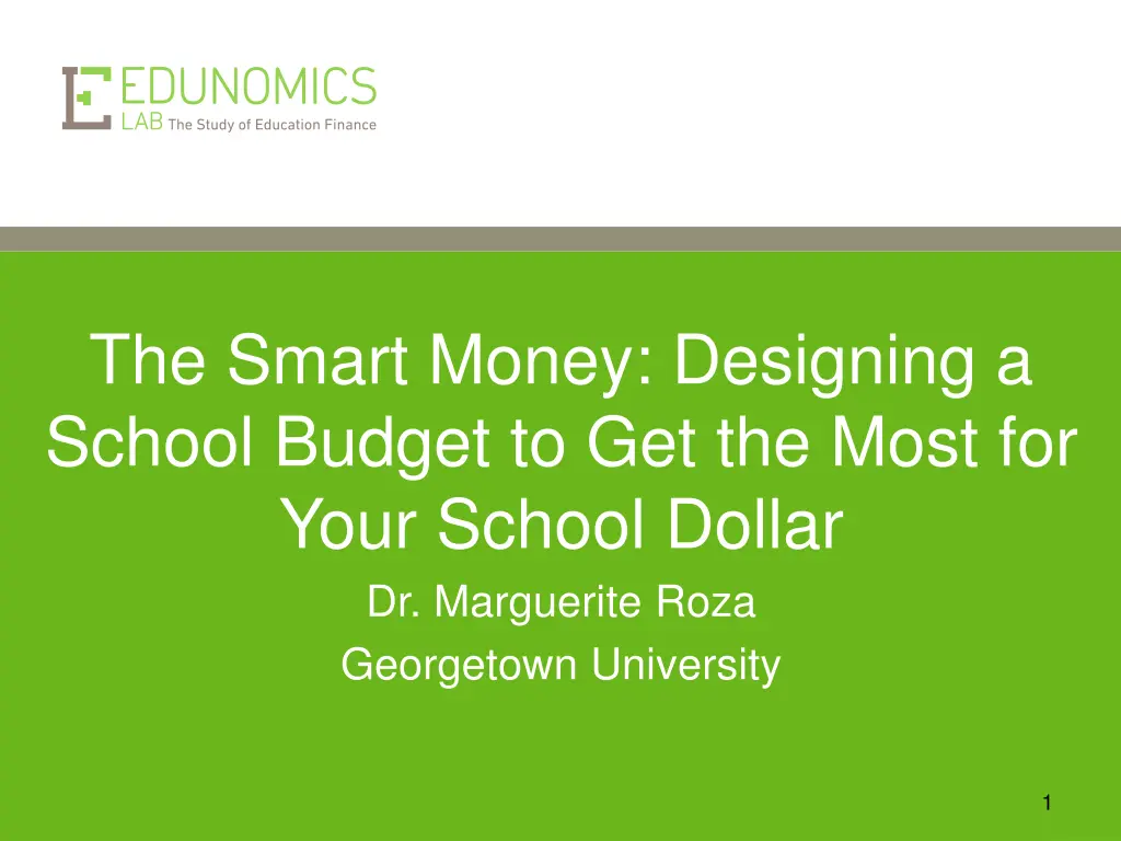 the smart money designing a school budget