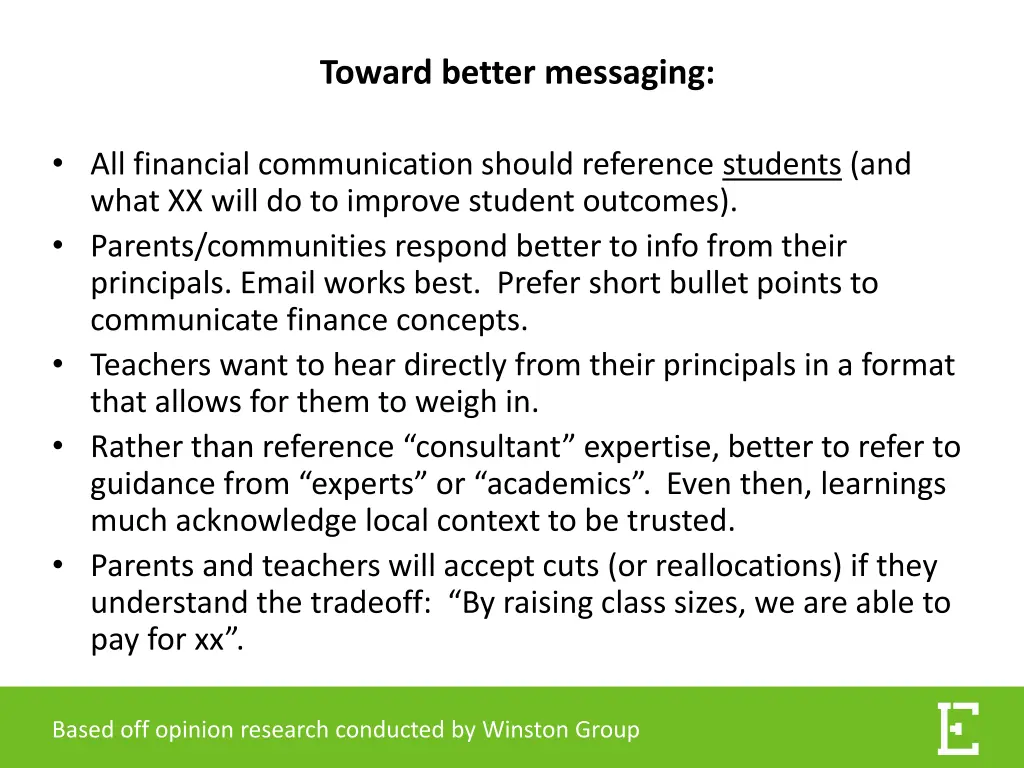toward better messaging