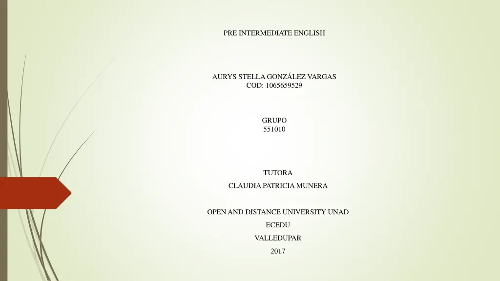 pre intermediate english