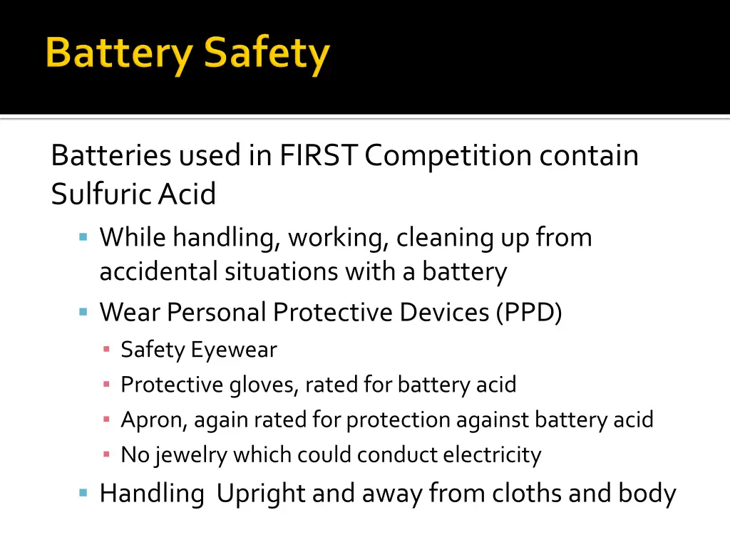 batteries used in first competition contain