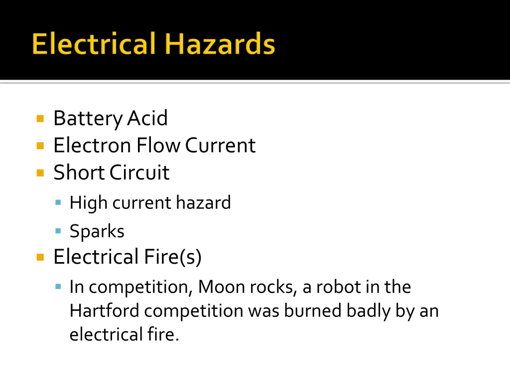 battery acid electron flow current short circuit