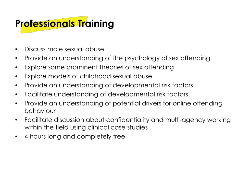 professionals training