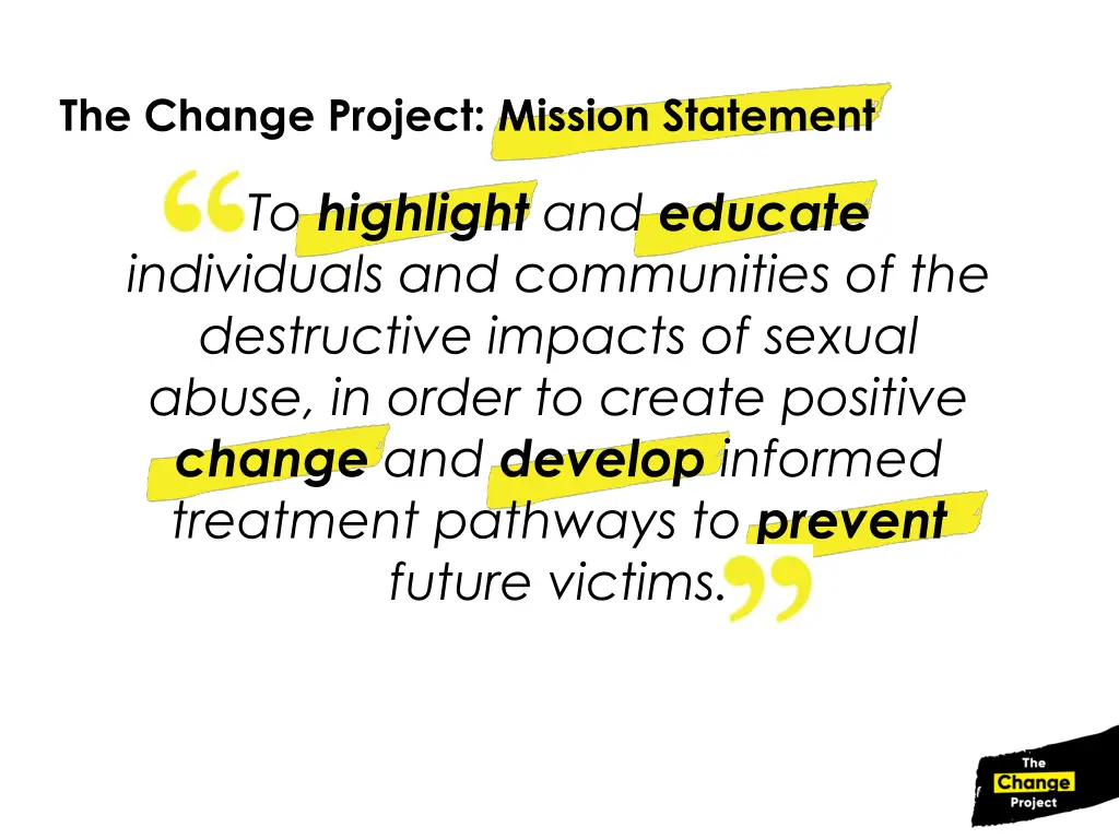 the change project mission statement