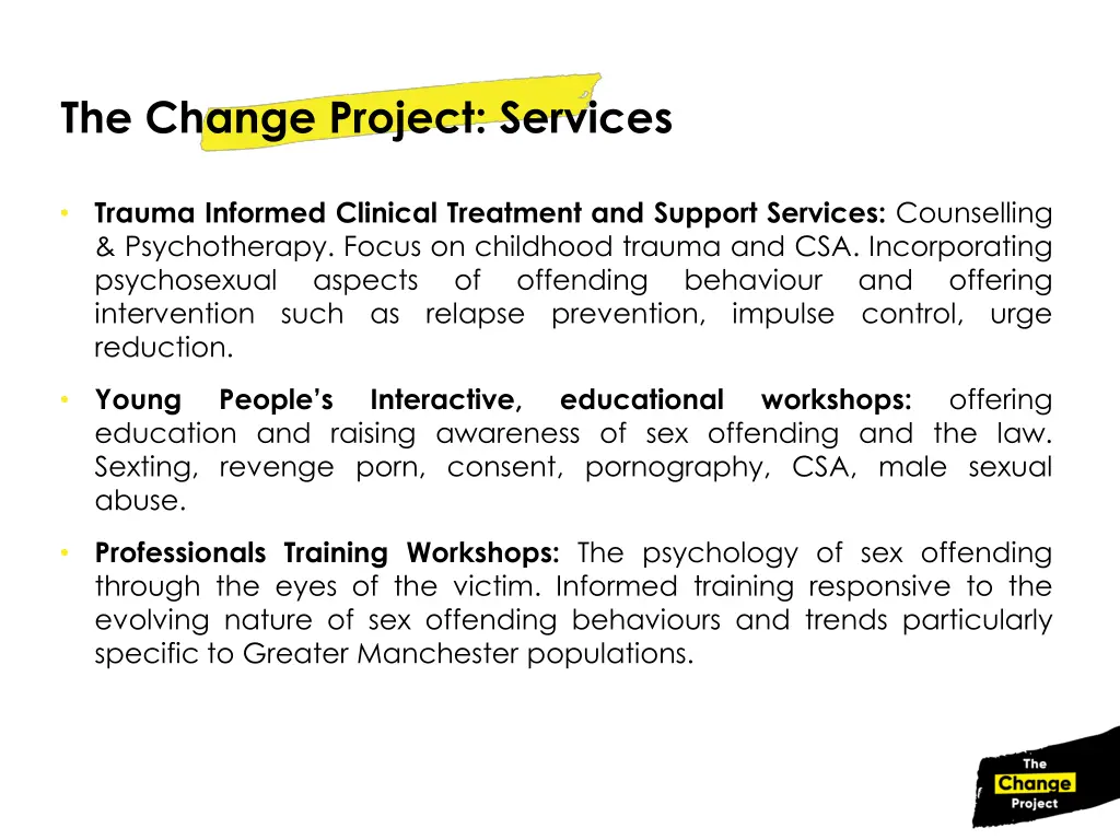 the change project services