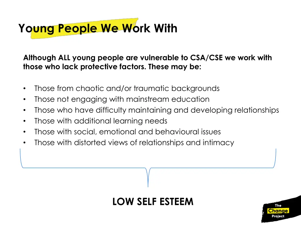 young people we work with