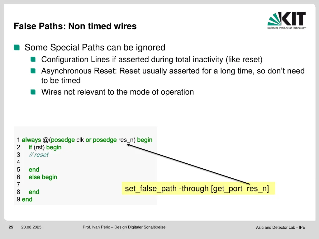 false paths non timed wires