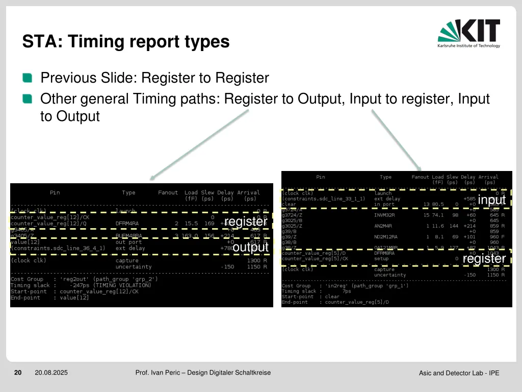 sta timing report types
