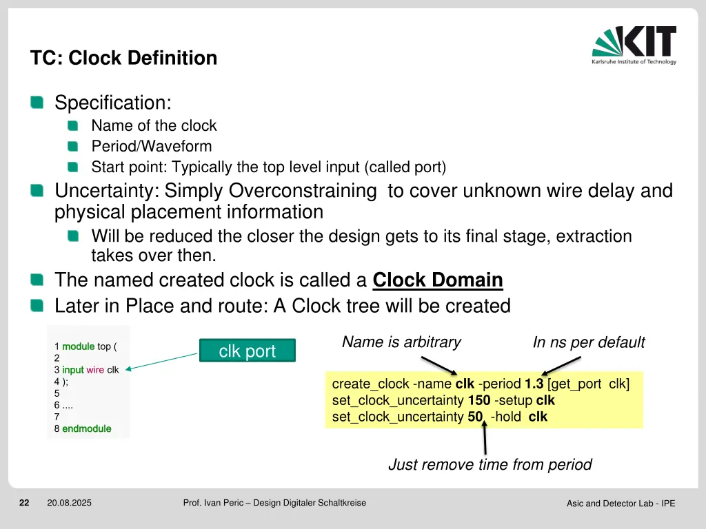 tc clock definition