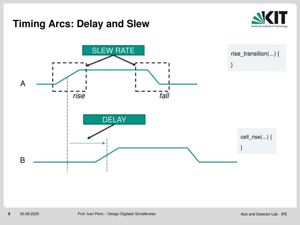 timing arcs delay and slew