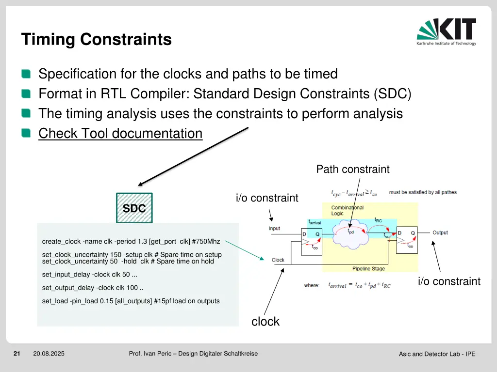 timing constraints