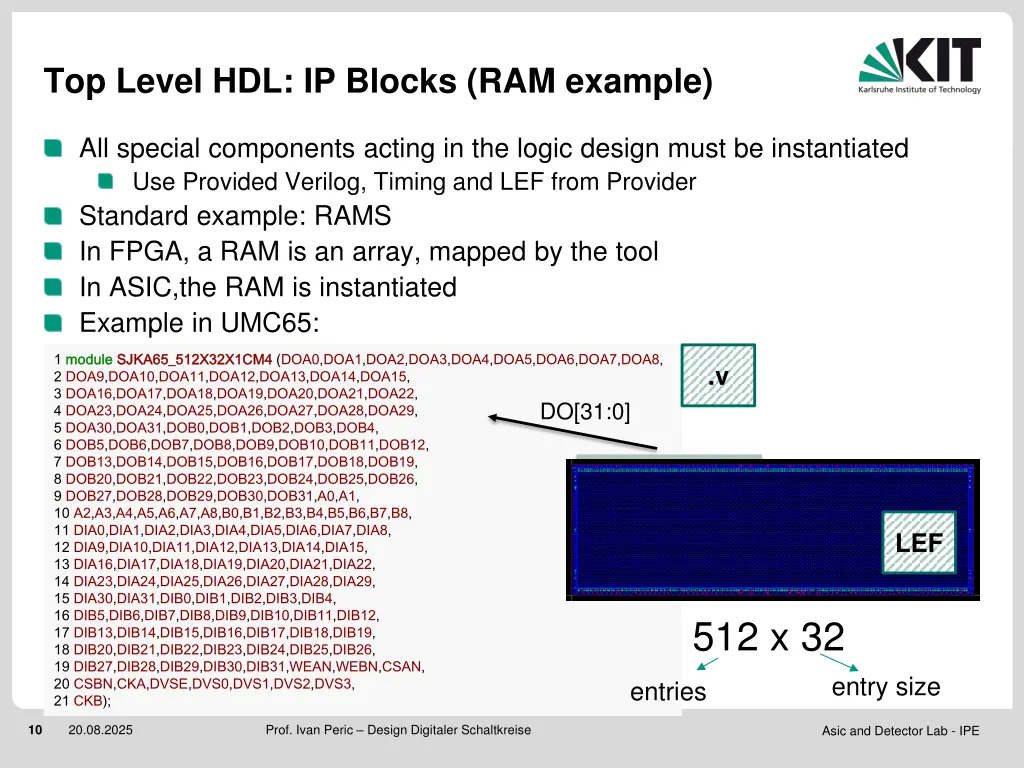 top level hdl ip blocks ram example