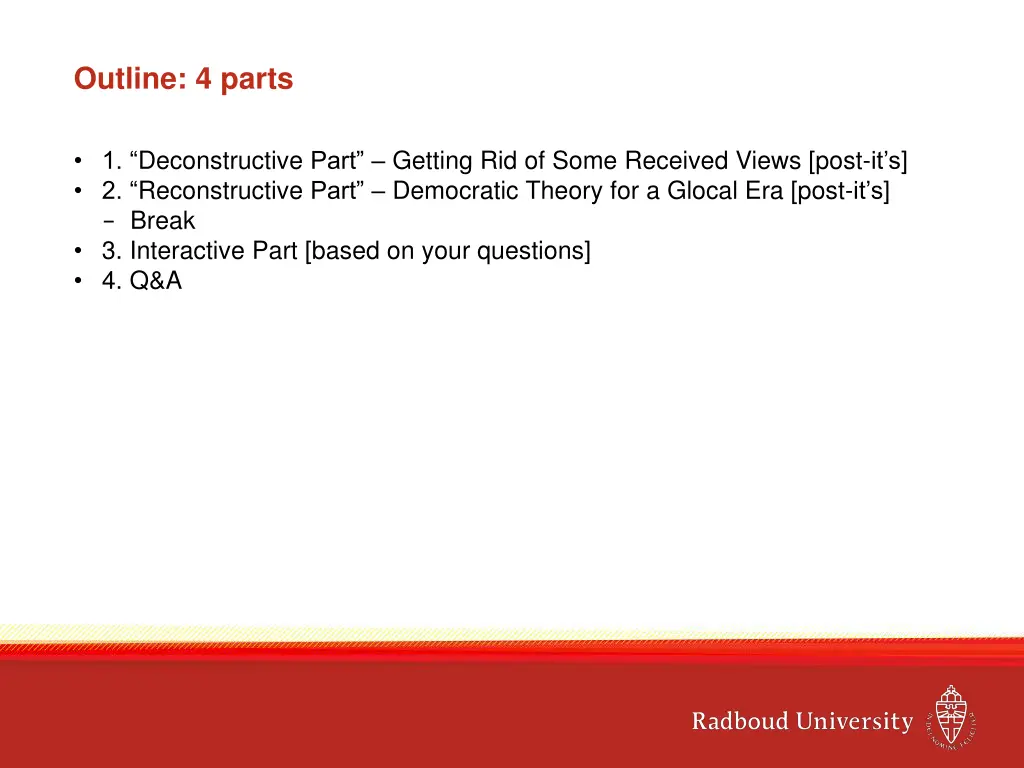 outline 4 parts