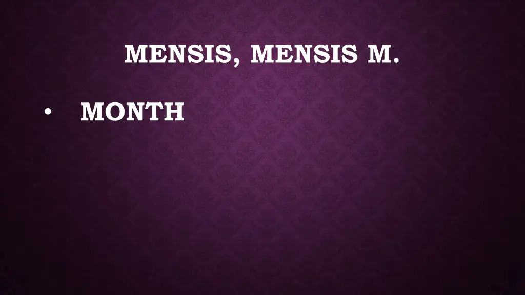 mensis mensis m