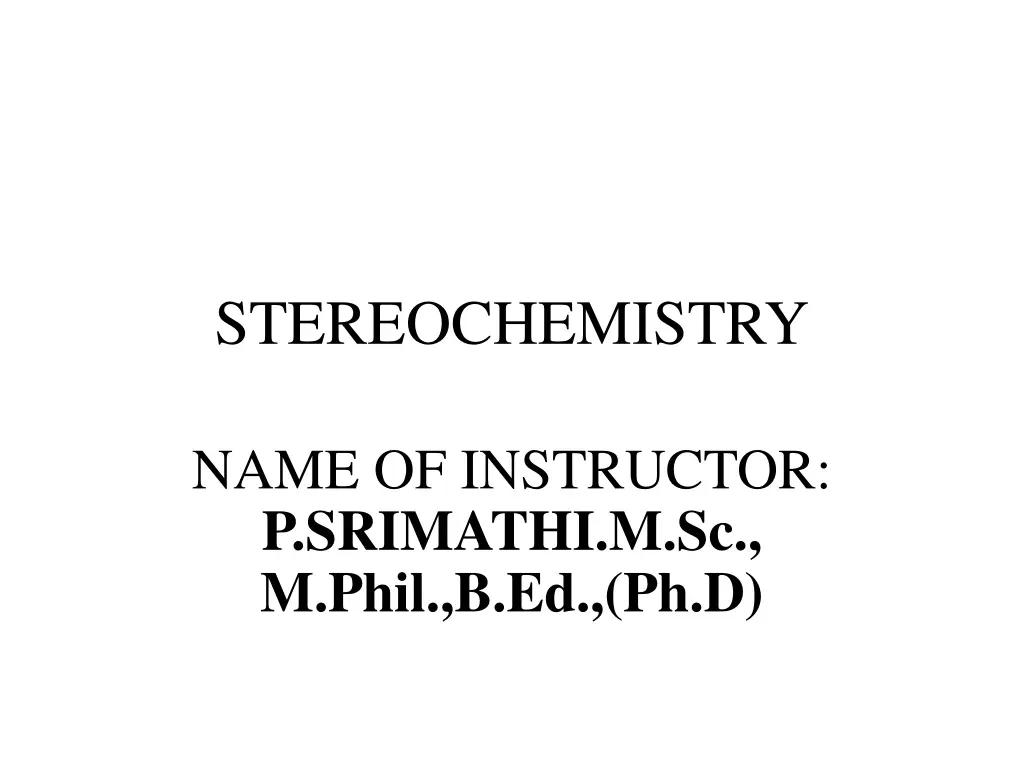 stereochemistry