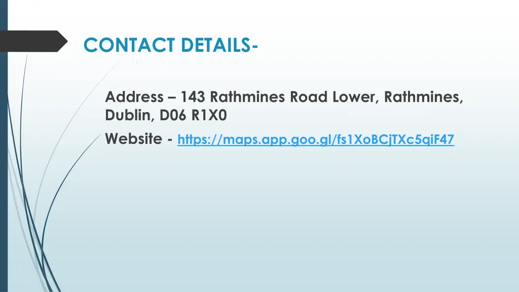 contact details