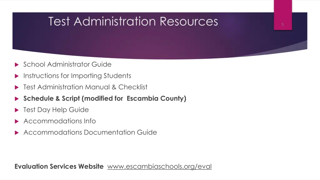 test administration resources