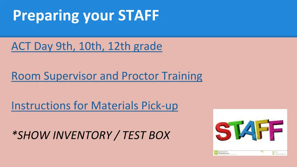 preparing your staff