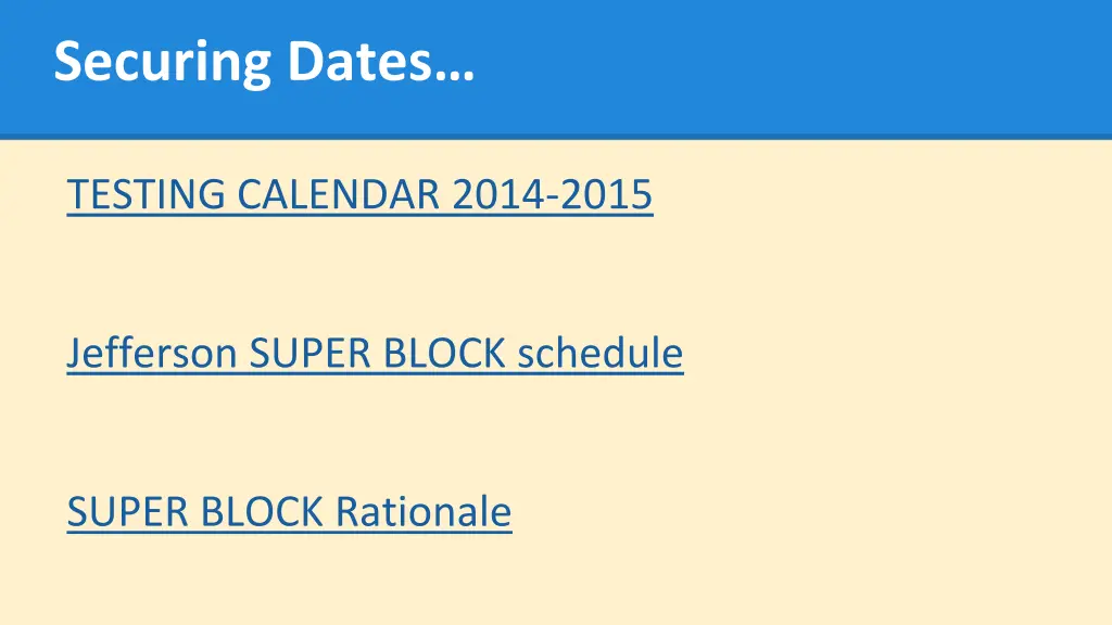 securing dates