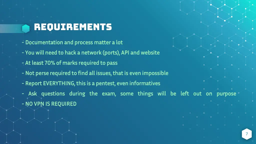 requirements 1