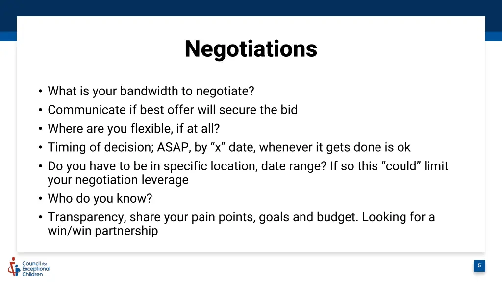 negotiations