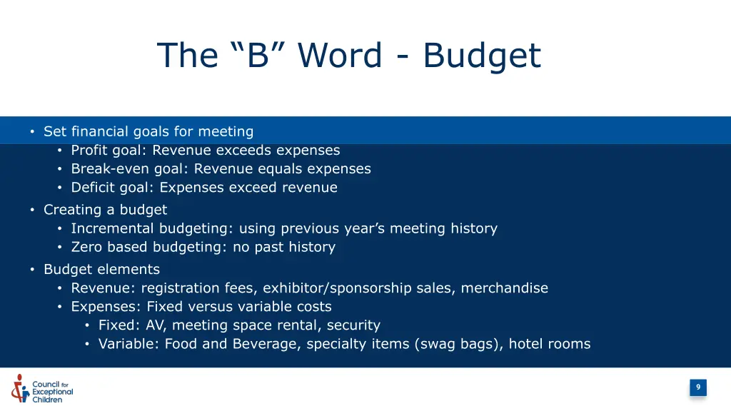 the b word budget