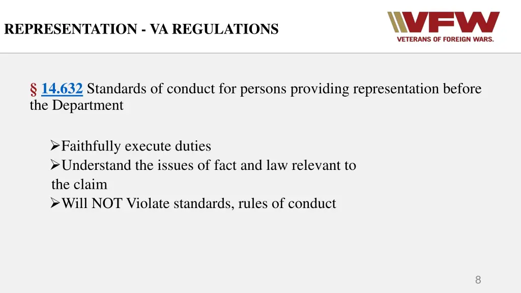 representation va regulations 3
