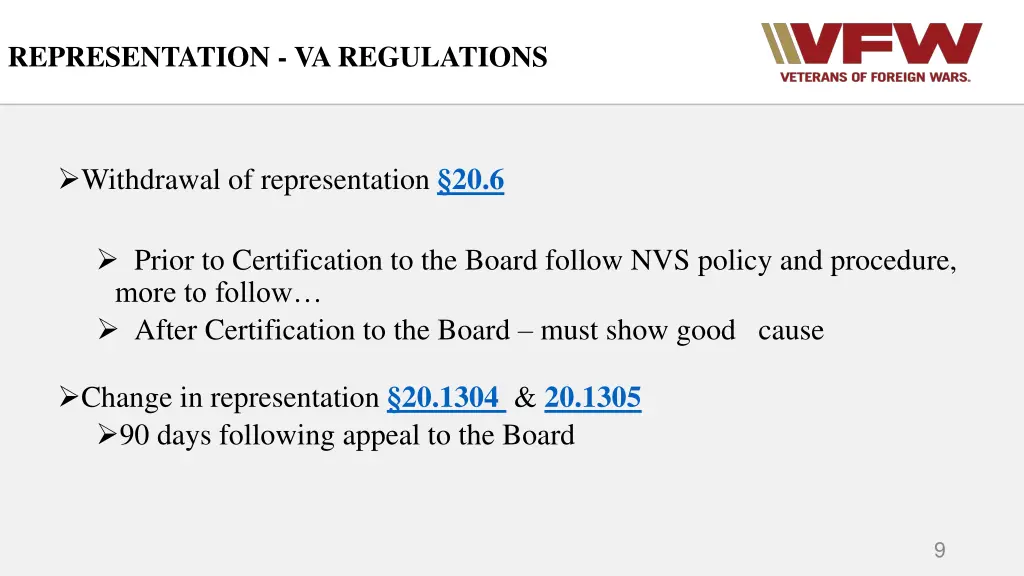 representation va regulations 4